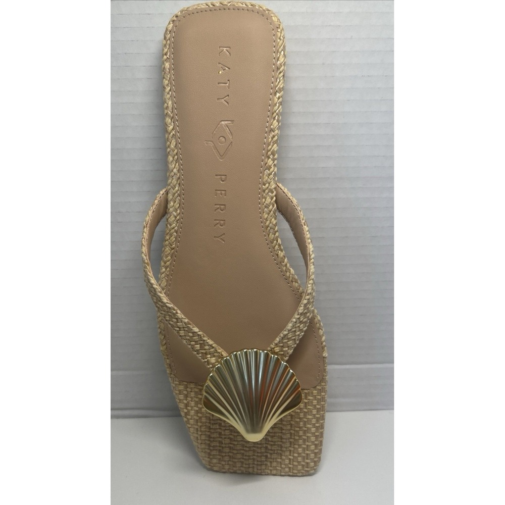 Katy Perry Collections Beige Sandals with Gold Shell Detail - Picture 3 of 5